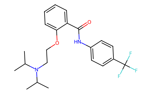 Benzamide, 2-(2-(bis(1-methylethyl)amino)ethoxy)-N-(3-(trifluoromethyl)phenyl)- 33351-07-4